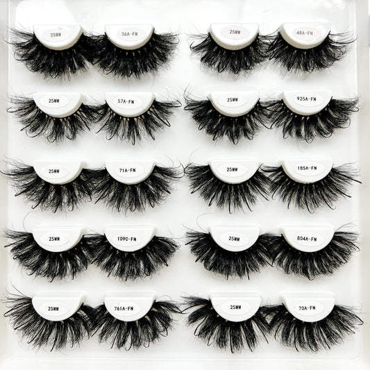 SUPER FUFFLY SPIKE 25mm STRIP REAL  MINK EYELASH STRIPS