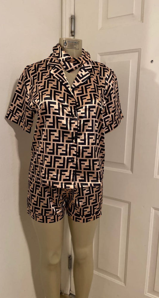 3 pc satin  designer inspired  sleep wear Zairel’s  Kollection